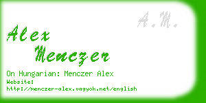 alex menczer business card